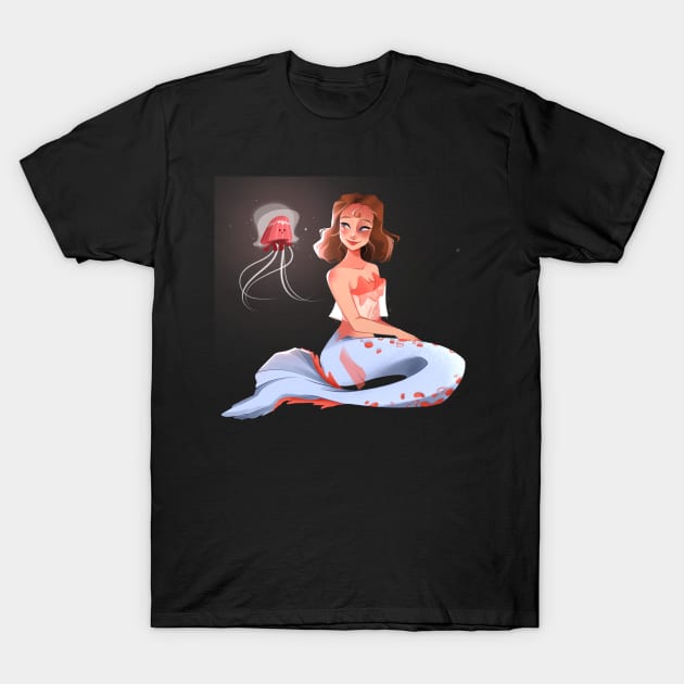 Mermaid and Jellyfish T-Shirt by Seda